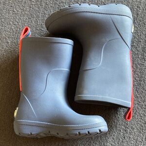 totes Black Kids Rain Boots with Red Accents